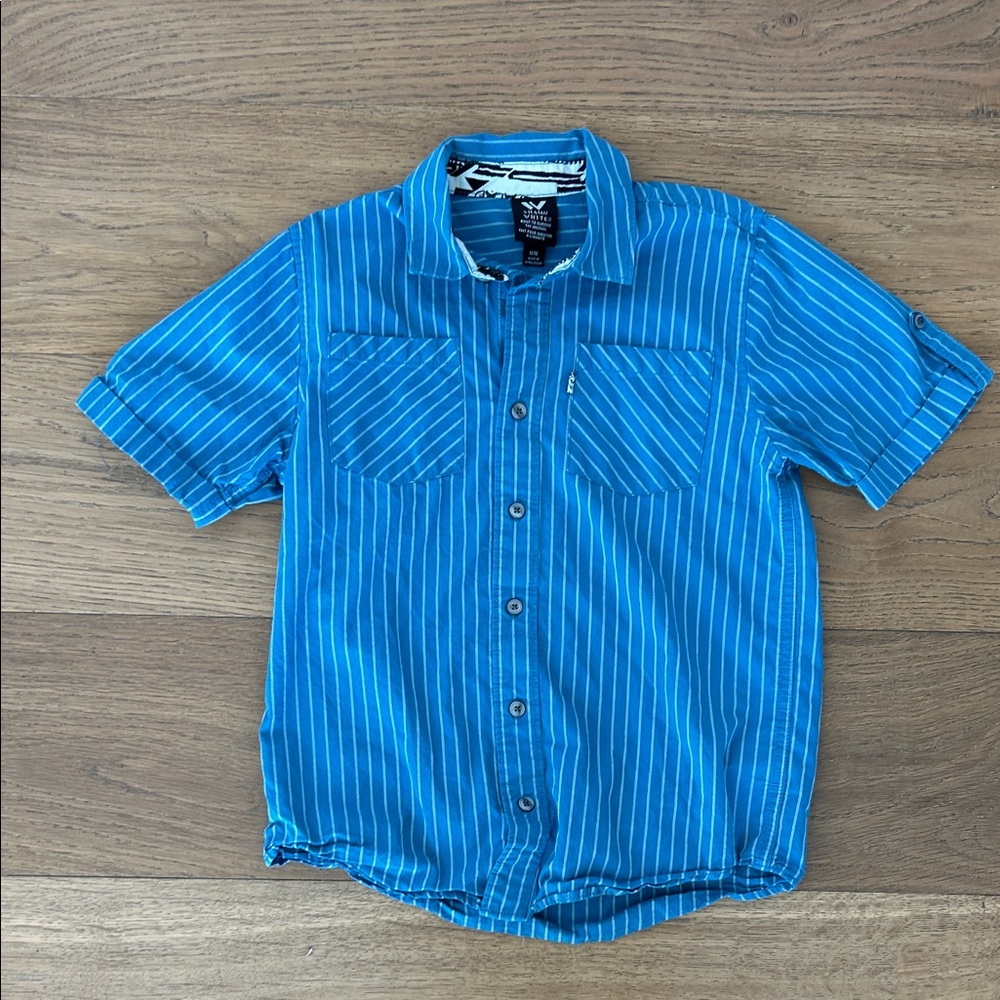 Shaun White Blue Pinstripe Casual Shirt